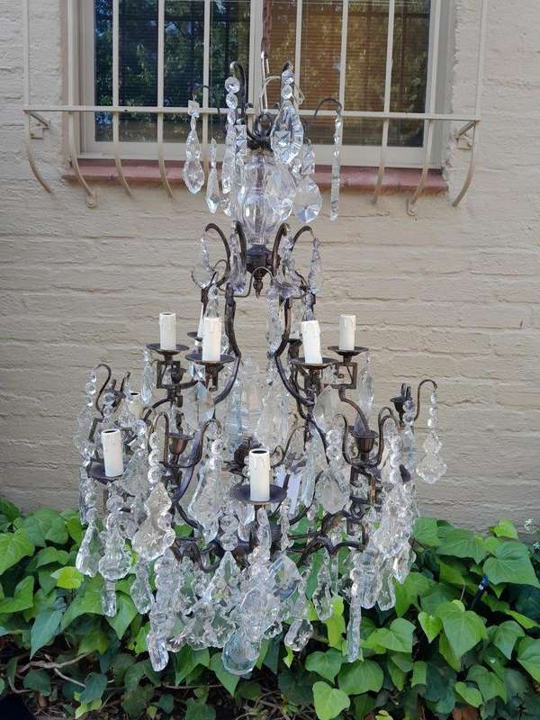 A French Style Brass & Crystal Chandelier