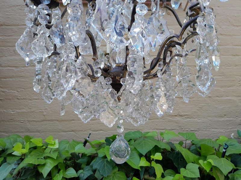 A French Style Brass & Crystal Chandelier