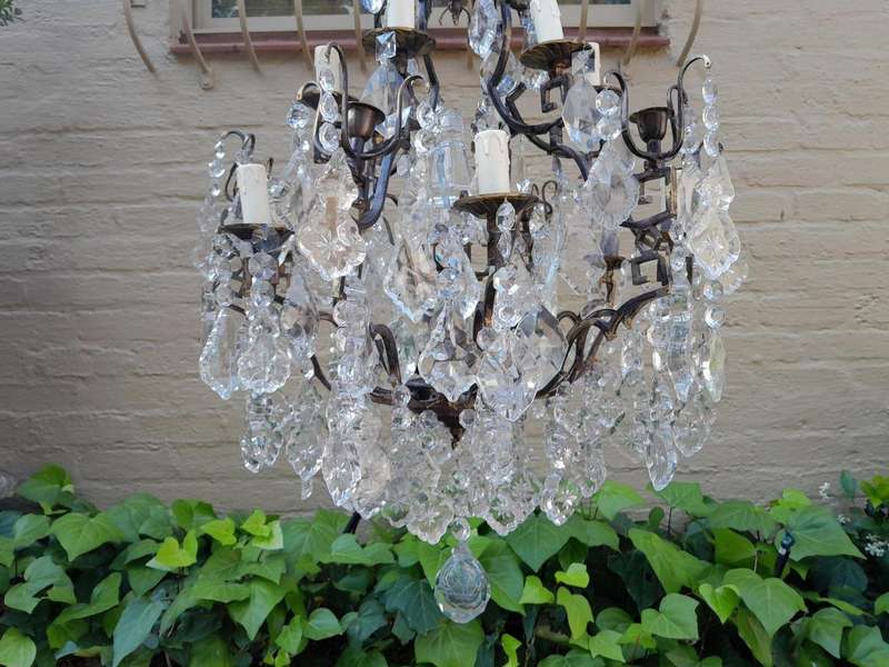 A French Style Brass & Crystal Chandelier