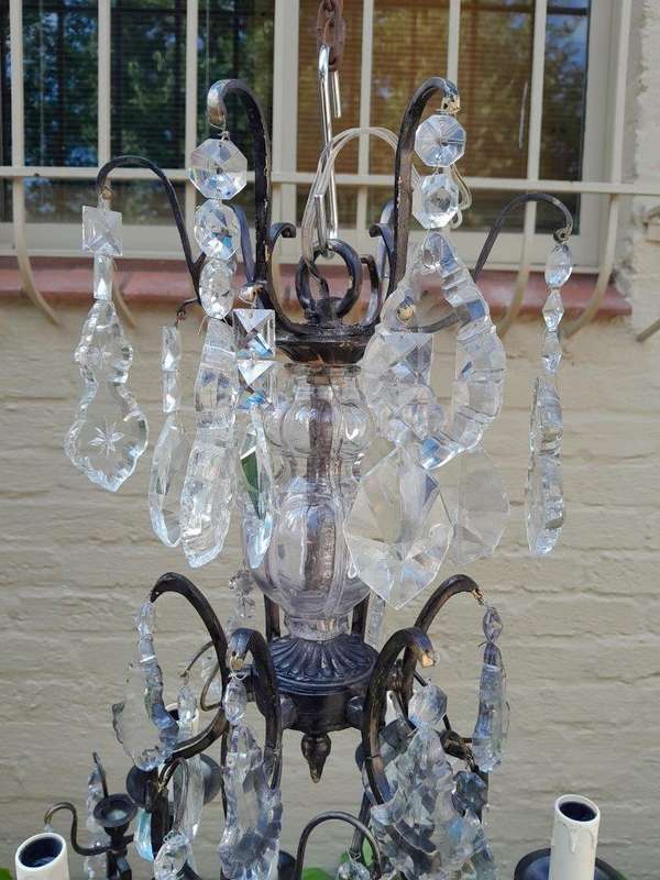 A French Style Brass & Crystal Chandelier