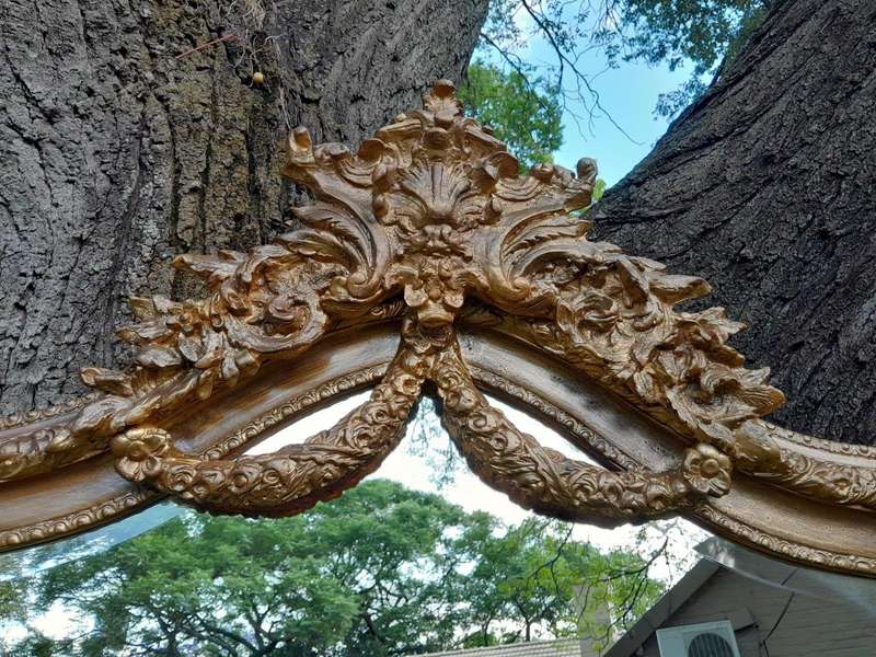 A French Rococo Style Ornately Carved And Gilded Bevelled Mirror 4