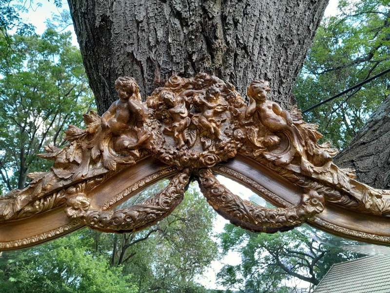 A French Rococo Style Ornately Carved And Gilded Bevelled Mirror