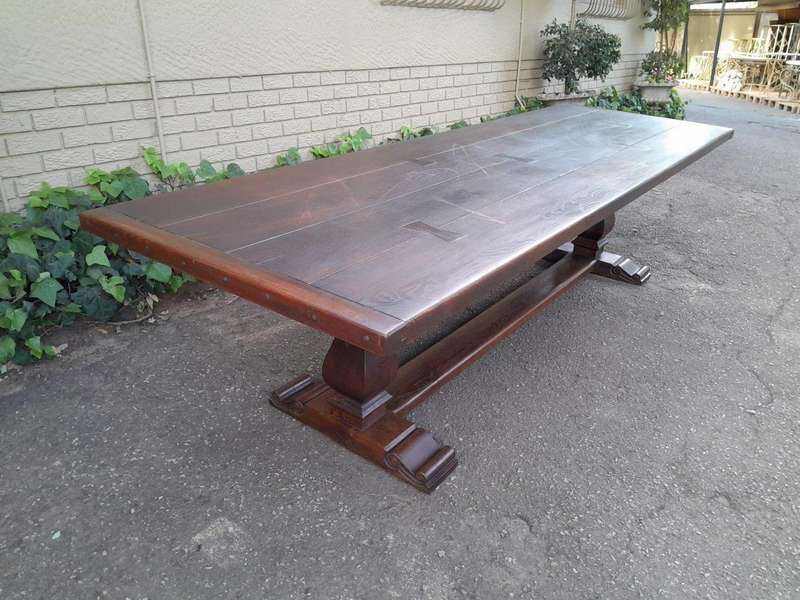 A 20th Century French Style Oak Refectory Table Or Twelve Seater Dining Table