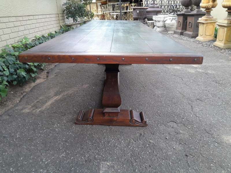 A 20th Century French Style Oak Refectory Table Or Twelve Seater Dining Table