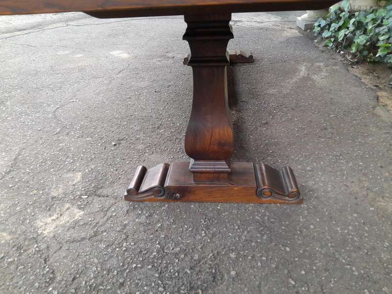 A 20th Century French Style Oak Refectory Table Or Twelve Seater Dining Table
