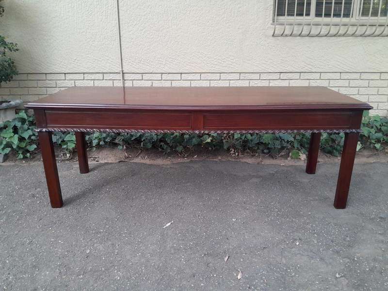 An Antique Georgian Mahogany Server with Two Oak Lined Drawers