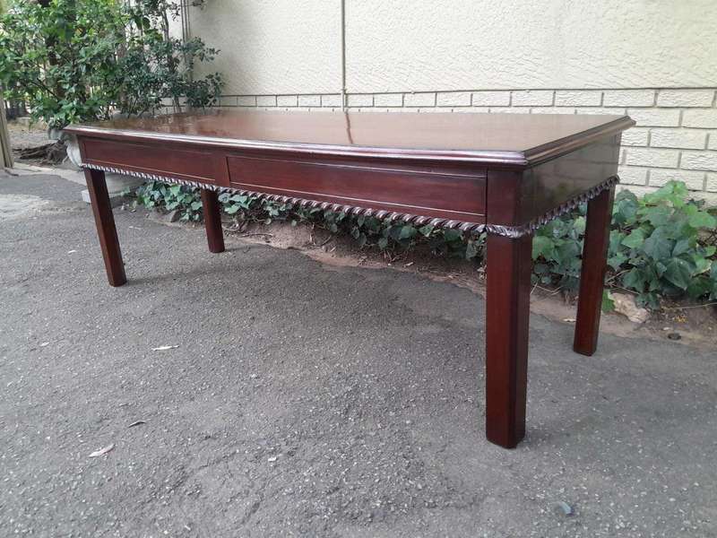 An Antique Georgian Mahogany Server with Two Oak Lined Drawers