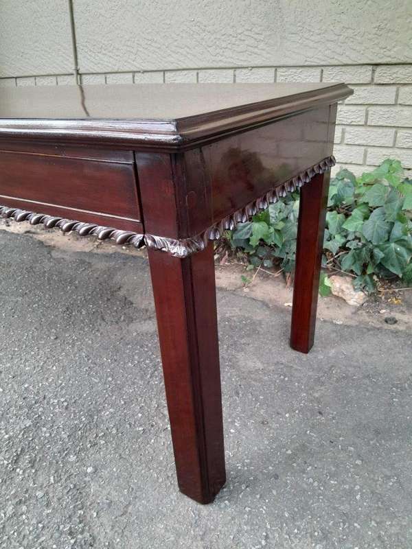 An Antique Georgian Mahogany Server with Two Oak Lined Drawers