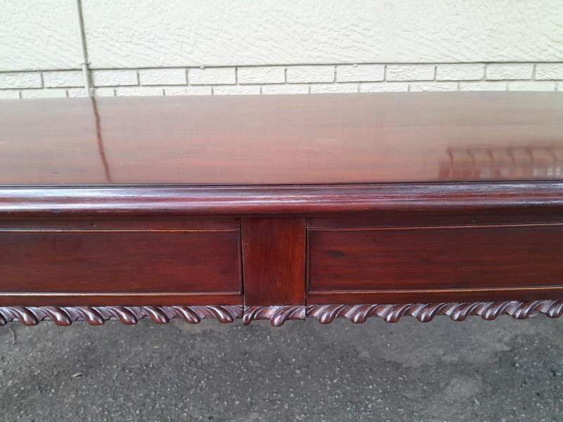 An Antique Georgian Mahogany Server with Two Oak Lined Drawers