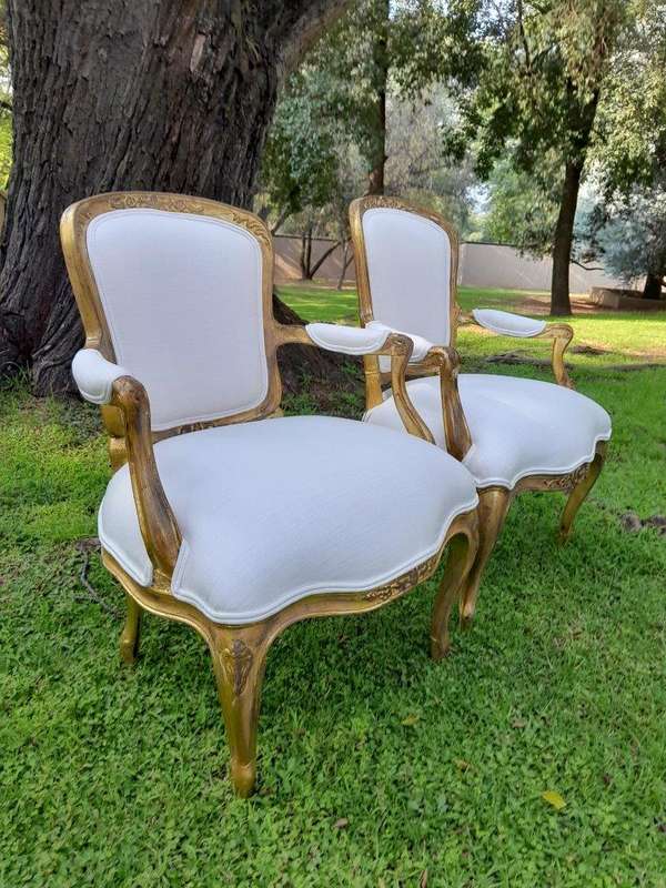 An Antique Pair Of Antique Walnut Tapestry Armchairs