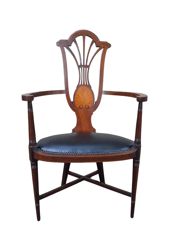 An Antique Inlaid Mahogany Arm-Chair