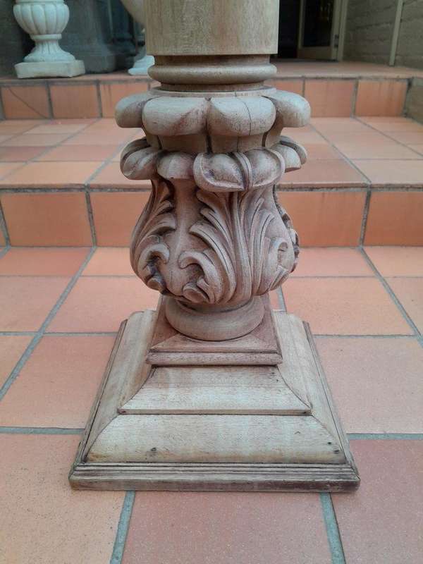 A 20th Century Ornately Carved Wooden Pedestal / Plinth