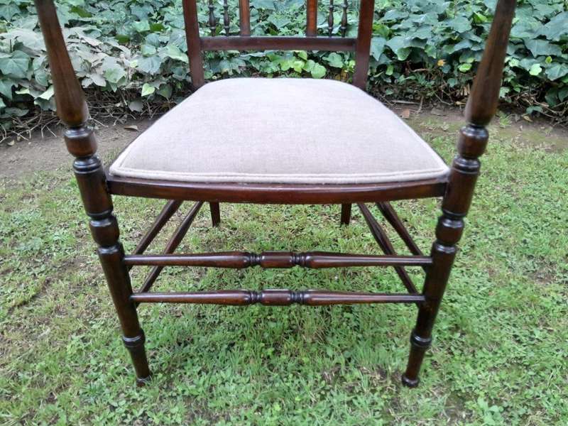 An Antique Edwardian Pair of Mahogany and Inlaid Armchairs