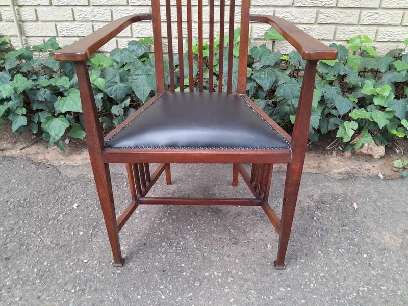 An Antique Early 19th Century Mahogany Inlaid Armchair By E. Wyburd