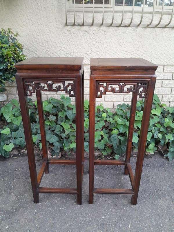 A 20TH Century Pair of Chinese Plinths / Display Stands