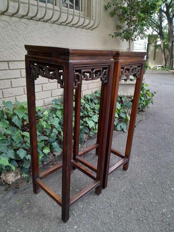 A 20TH Century Pair of Chinese Plinths / Display Stands