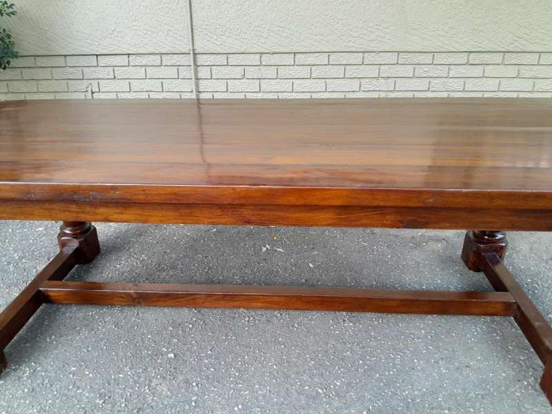 A Mid 20th Century English Oak Refectory / Entrance / Wine Cellar / Farmhouse Table