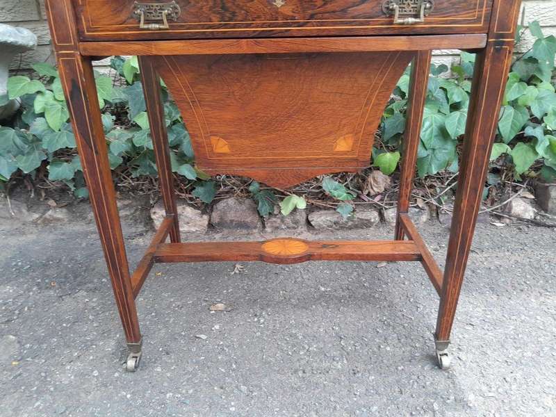An Antique Edwardian Rosewood And Inlaid Chess / Games Table on Castors