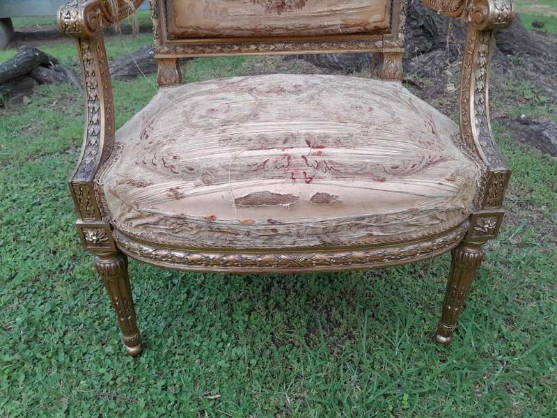 A 20th Century French Pair of Gilded Armchairs