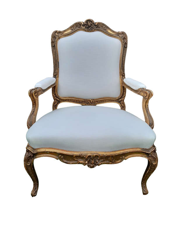 A 20th Century French Style Carved Giltwood Armchair
