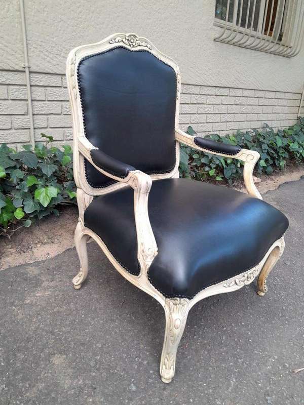 A 20th Century French Style Carved Fruitwood Armchair In A Contemporary Natural Wood Finish