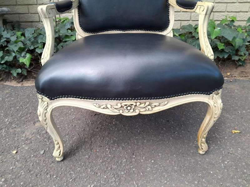 A 20th Century French Style Carved Fruitwood Armchair In A Contemporary Natural Wood Finish