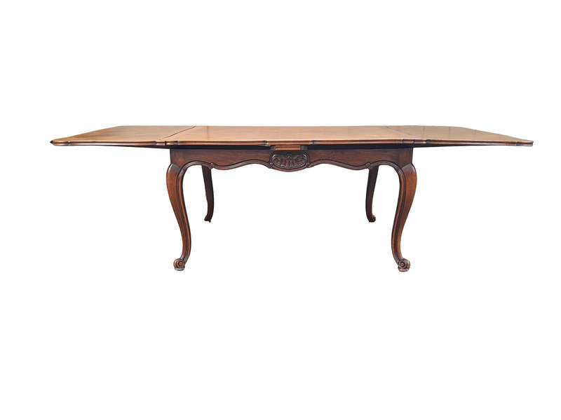 A 20th Century French  Carved Oak Extension Dining Table / Entrance Table / Table  with Two Leaves
