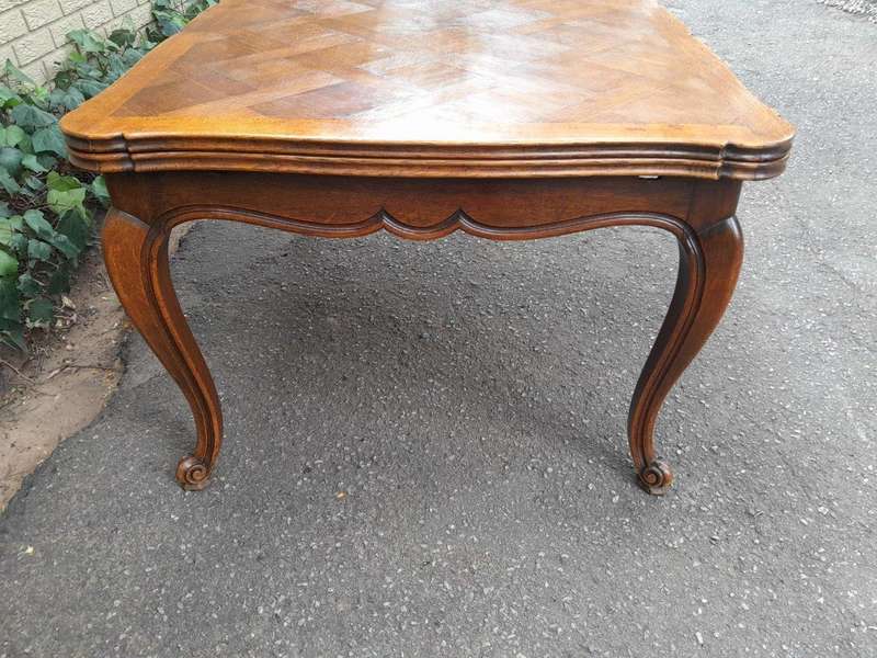 A 20th Century French  Carved Oak Extension Dining Table / Entrance Table / Table  with Two Leaves