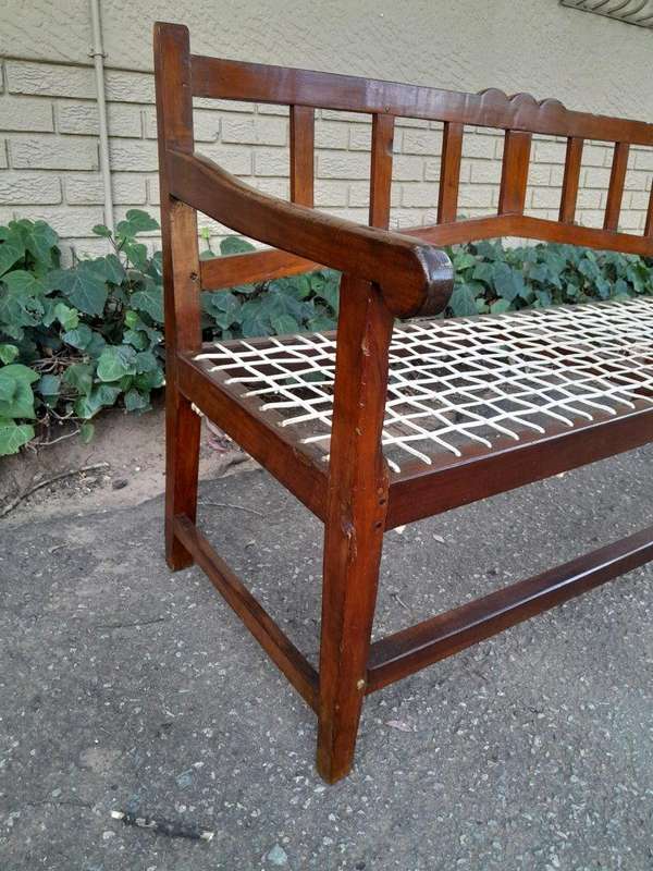 A 19th Century Cape Stinkwood and Fruitwood Riempie Bench