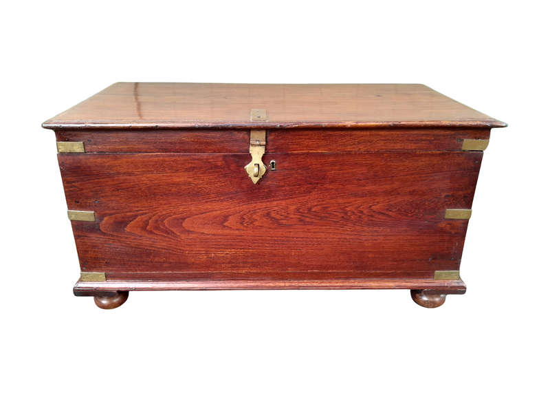 A 20th Century Oak Kist with Brass Handles and Hardware