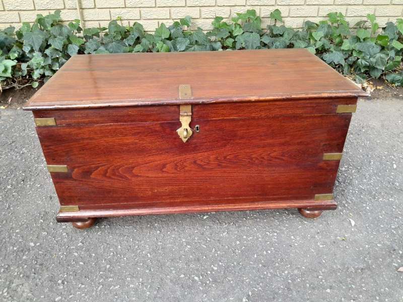 A 20th Century Oak Kist with Brass Handles and Hardware