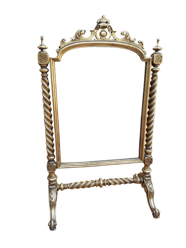 A 20th Century Giltwood Floor Cheval Mirror on Castors
