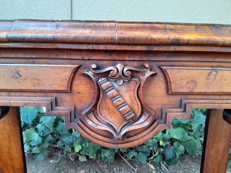 A Victorian Circa 1850s Carved Rosewood Console/Drinks Table with Cream Marble Top