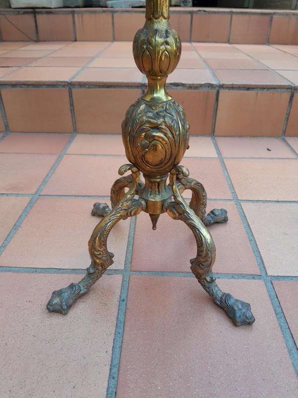 A 20th Century Gilt Metal Table / Wine Table with Marble Top