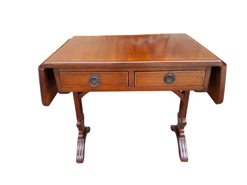 A Regency Style Inlaid Drop-Side / Sofa Table in Mahogany
