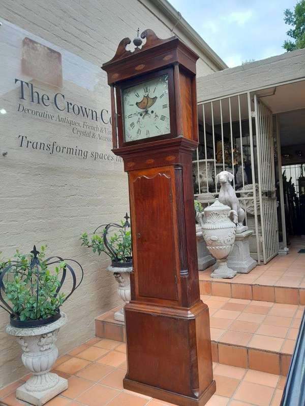 An Antique Late 19th Century Mahogany 7-Day Moon Phase Longcase / Grandfather Clock