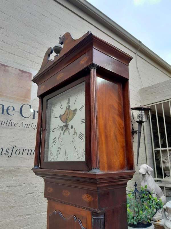 An Antique Late 19th Century Mahogany 7-Day Moon Phase Longcase / Grandfather Clock