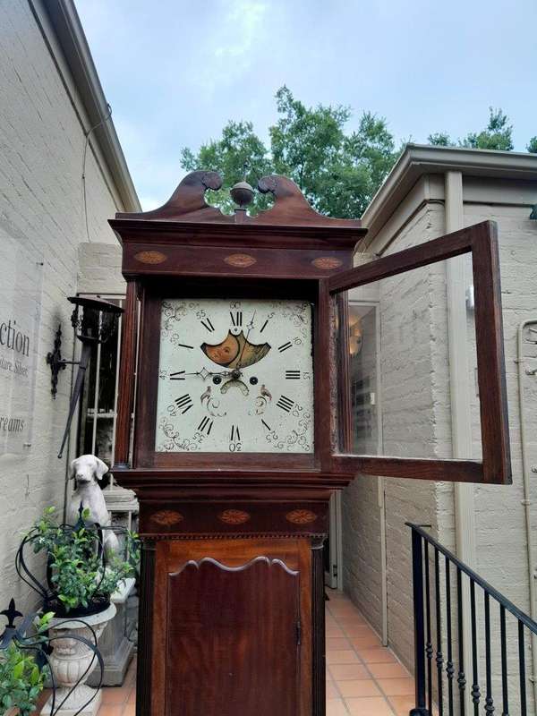 An Antique Late 19th Century Mahogany 7-Day Moon Phase Longcase / Grandfather Clock