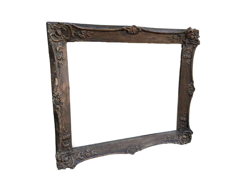 An Antique Ornately Carved and Hand- Painted  Mirror