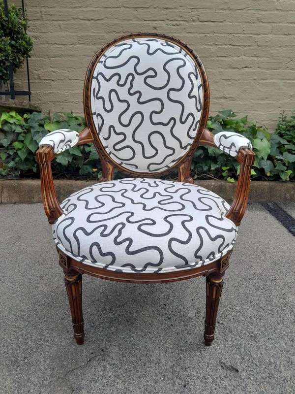 A 20th Century Pair Of French Louis XVI Style Walnut Chairs