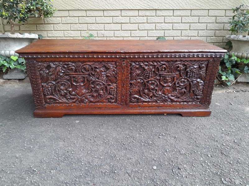An Ornately Carved  Kist