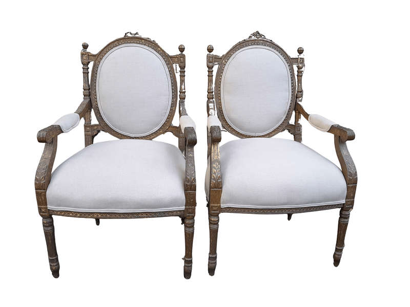 A 20th Century French Louis XV Style Gilded Armchairs