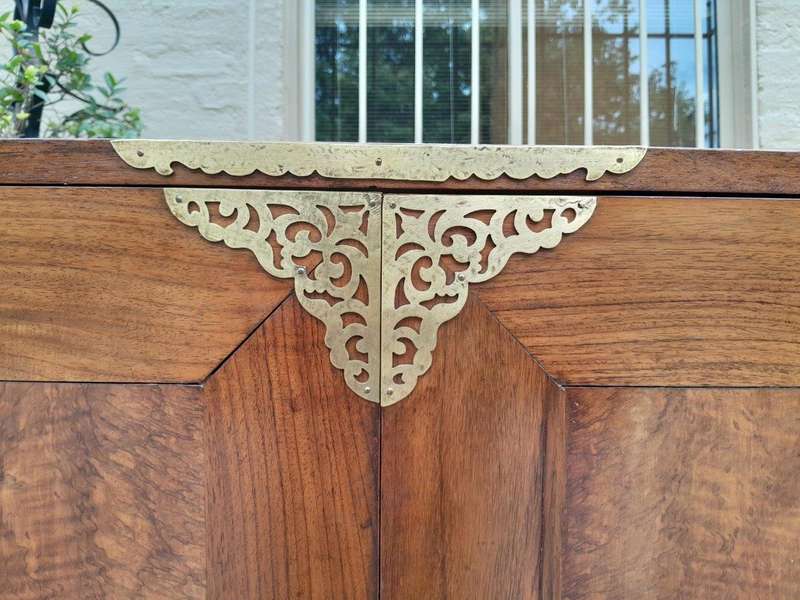 An Antique 19th Century / Circa 1880s Rare Colonial Batavian Cabinet on Stand with Magnificent ...