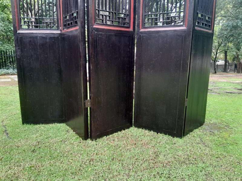 An Antique Chinese Qing Dynasty Elmwood Screen