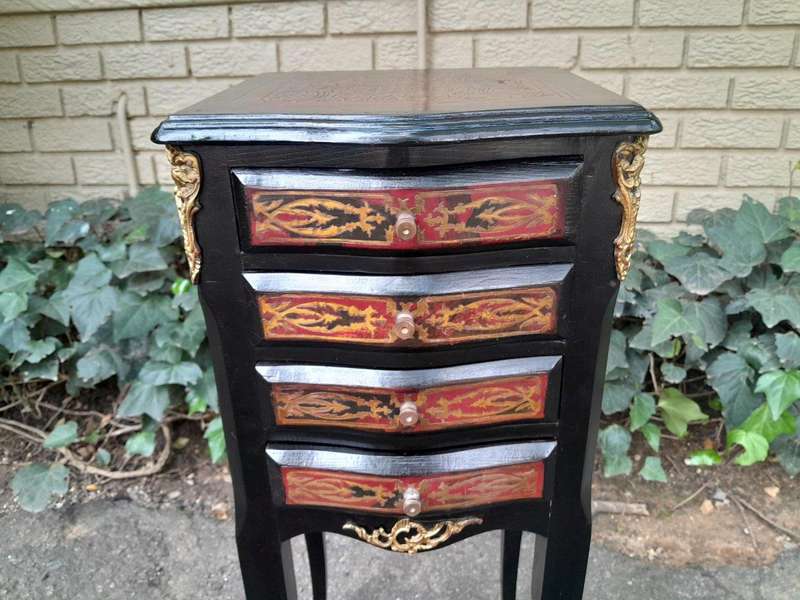 A 20th Century Pair of French Style Boulle Style Ebonised with Gilt Hardware