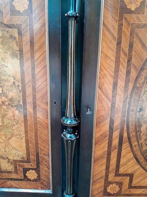 An Antique Victorian Walnut Ebonised with Marquetry and Gilt Edges with Lock and Key