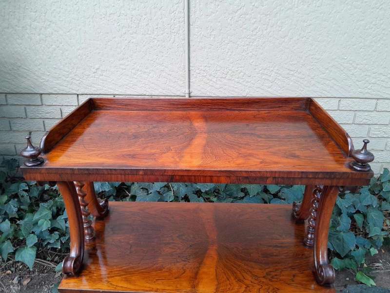 An Antique Circa 1870s Victorian Rosewood Three Tier Drinks Stand 