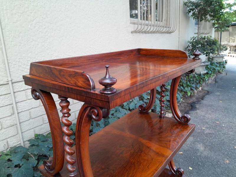 An Antique Circa 1870s Victorian Rosewood Three Tier Drinks Stand 