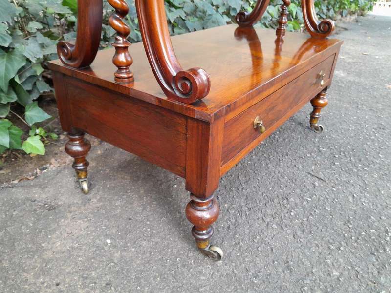 An Antique Circa 1870s Victorian Rosewood Three Tier Drinks Stand 