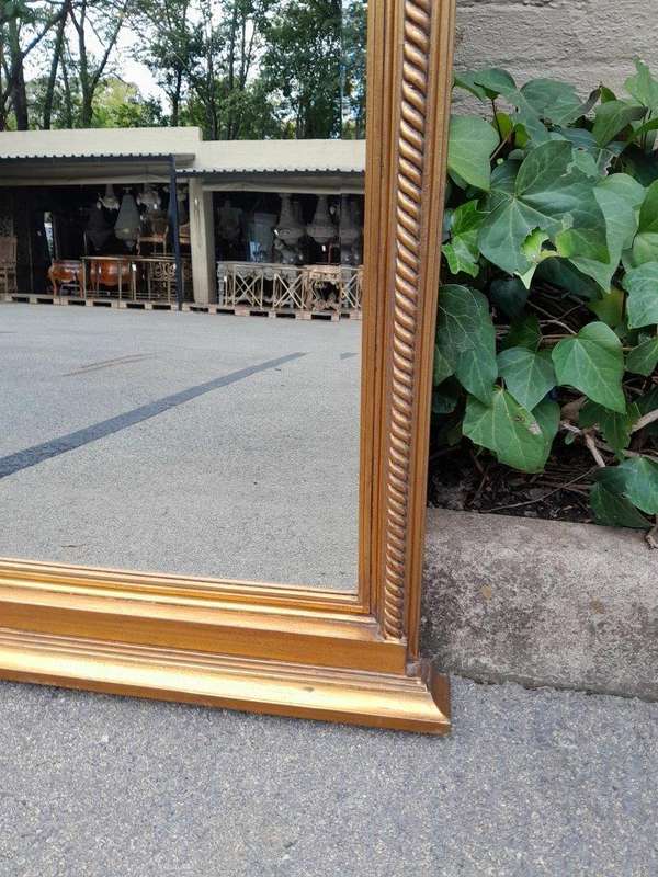 A 20th French Louis XVI  Style Gilt Painted Trumeau Bevelled Mirror with Frieze Panel